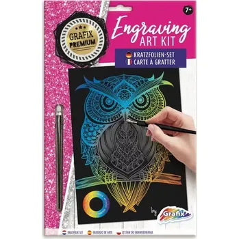 vyškrabávací obrázek GRAFIX Duhový škrabací obrázek Sova