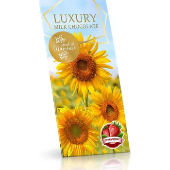 Čokoláda Selllot, s.r.o., K Hájům 34, 155 00 Praha 5 - Vyrobeno v EU Nejlepší mamince - mléčná čokoláda s jahodovým posypem - Slunečnice 175 g