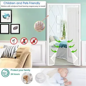 Síť do dveří proti hmyzu s magnety Magic Mesh - bílá