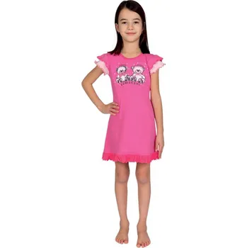 Dekorativní polštářek Vesna Dívčí košile Leontýna růžová s medvídkem 110