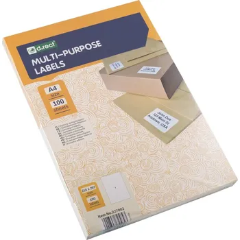 Samolepící etiketa d.rect - etikety A4, 210 x 297 mm, 100 archů