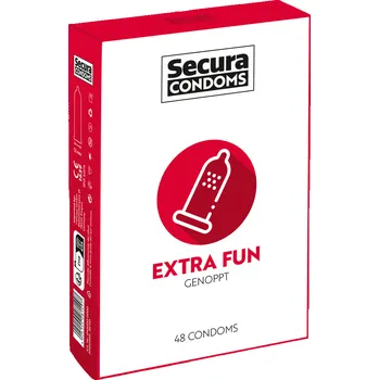 Kondom Secura Extra Fun - vroubkované latexové kondomy 48 ks