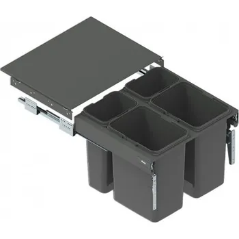 Odpadkový koš odpadkový koš SEGREGO Front 60N 2x7l 2x15l v320, L480mm plnovýsuv soft grafit