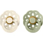 Bibs Dudlíky BOHEME Ivory/Sage - velikost 1, přír. kaučuk 2ks