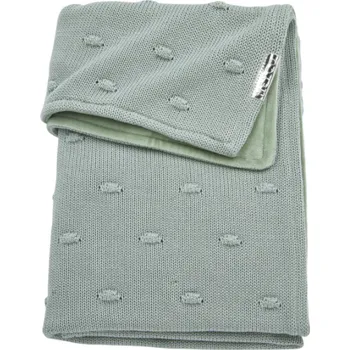 Kočárek Meyco deka do kočárku/kolébky samet knots stone green