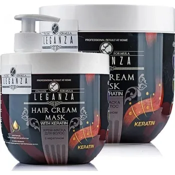Vlasová regenerace Leganza hair cream maska na vlasy s keratinem 1000 ml