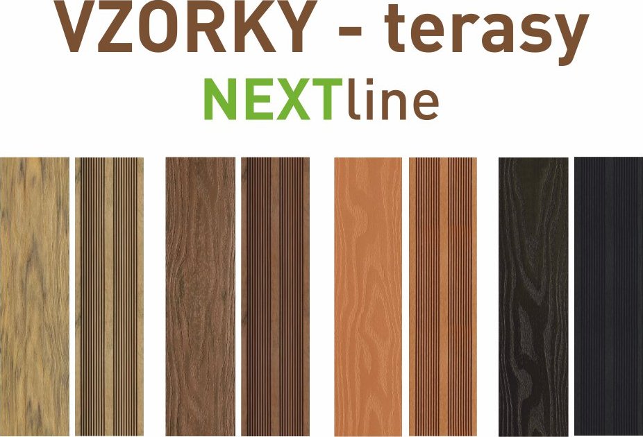 Vzorky plných terasových prken NEXTWOOD NEXTline