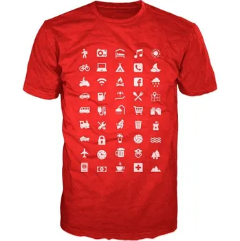 Cestovatelské triko s piktogramy 5XL červené