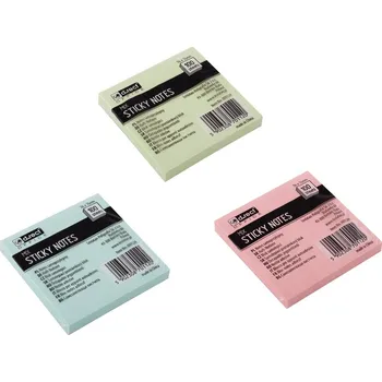 Blok d.rect - bloček samolepicí 76 x 76 mm, pastel mix 100 lístků