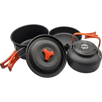 Kempingové nádobí Sada venkovního kempinkového nádobí s příslušenstvím Přenosná sada rychlovarné konvice Ds-308