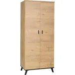 Věšáková skříň, dub lefkas/černá, SIRAN TYP 1