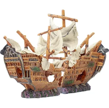 Dekorace do akvária Happet Vrak lodi na útesu Typ B - Dekorace do akvária