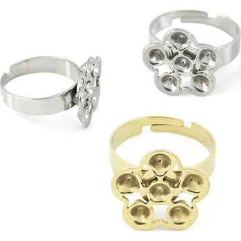 Materiál na výrobu šperku Komponent pro prstýnek kytička 16mm 4mm - 1ks - Nerez SL