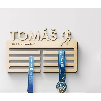 věšák na medaile Dřevia Nástěnný držák na medaile - Mužský běh, L