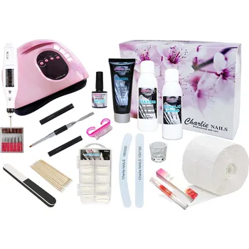 Startovací sada na Polygel nehty XXXL 150W růžová s bruskou 10W