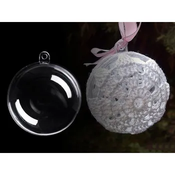 Vánoční ozdoba Plastová koule Ø6 cm dvoudílná zelená sv. 12 ks