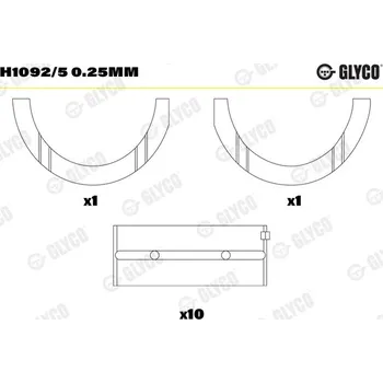 Kliková hřídel GLYCO Hlavní ložiska klikového hřídele H10925025MM