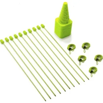 Fotbalová tréninková pomůcka Set slalomových tyčí a kuželů na trávu Agility set Quickplay