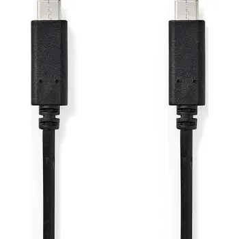 Mobilní telefon NEDIS USB kabel | USB 3.2 Gen 1 | USB-C™ Zástrčka | USB-C™ Zástrčka | 60 W | 4K@60Hz | 5 Gbps | Poniklované | 3.00 m | Kulatý | PVC | Černá | Box