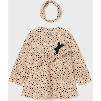 Kojenecké šaty Mayoral dívčí šaty s čelenkou 2993 - 56 Velikost: 92