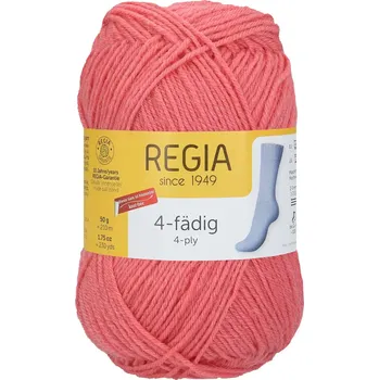 Příze Regia 4-Ply Uni 1060 Korálová 210m/50g (Ponožková příze Regia Uni 4-Ply 1060 Koralle)