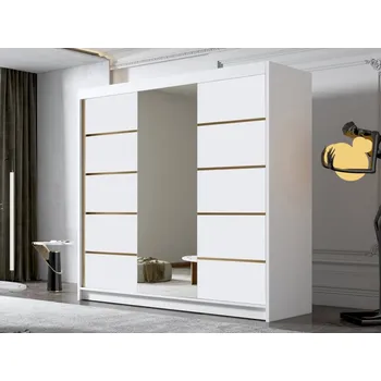 Šatní skříň Šatní skříň se zrcadlem Fezzart VI 200, Barva: bílá MIRJAN 5903211331831