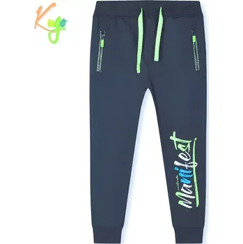 Chlapecké kalhoty CHLAPECKÉ TEPLÁKY tm.modré Kugo TM8209 (Chlapecké klasické bavlněné tepláky)