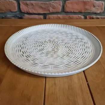 Zahradní dekorace Tác dřevo 29,5 cm patina K9608