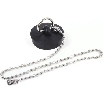 TĚSNĚNÍ NÝVLT B2/17A zátka s řetízkem umyvadlová 39 mm černá