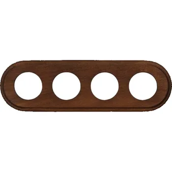 Elektrická zásuvka Elhard KV3004D Keramik rámeček 4x kulatý, tmavé dřevo