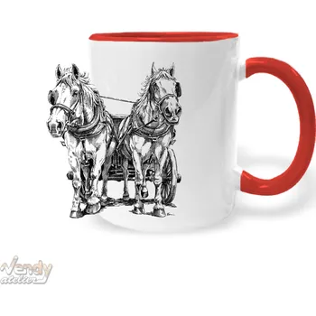 Hrnek - Koně Barva: Červená