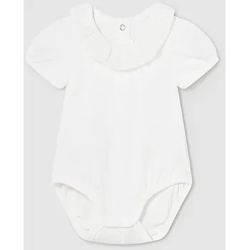 Kojenecké oblečení Body s krátkým rukávem a krajkou smetanové BABY Mayoral velikost: 2-4 měsíce