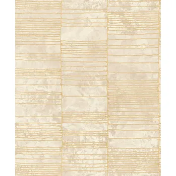 Tapeta Limonta Luxusní béžová geometrická vliesová tapeta na zeď, 57402, Aurum II, Limonta, velikost 10 x 0,53 m