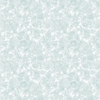 Tapeta Tyrkysovo-bílá vliesová květinová tapeta na zeď, 119860, Laura Ashley 3, velikost 10,05 x 0,52 m