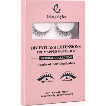 Umělé řasy GloryStyles Sada 5 párů segmentových řas - NATURAL COLLECTION