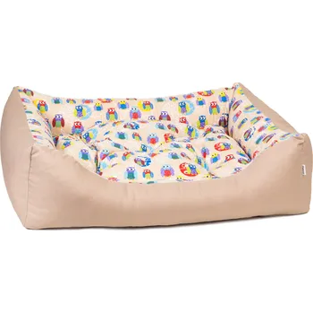 Pelíšek pro psa Iridog Pelech pro psa ZIPPY 2v1 no.2 sovičky béžové v22 x d65 x š50 cm