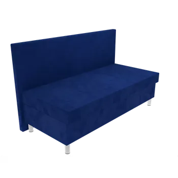 Postel Čalouněná postel Ava na nohách s hladkým čelem, lamelovým roštem a úložným prostorem - Modrá, 80 x 200 cm, Bez navýšení, Molitanová 13 cm