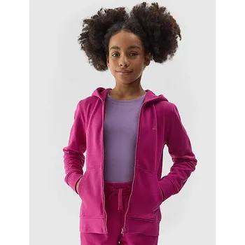 Chlapecká mikina Dívčí tepláková rozepínací mikina s kapucí 4F velikost 128 růžová