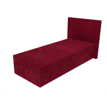 Postel Čalouněná postel Poppy s hladkým čelem, lamelovým roštem a úložným prostorem - Vínová, 80 x 200 cm, Bez navýšení, Molitanová 13 cm