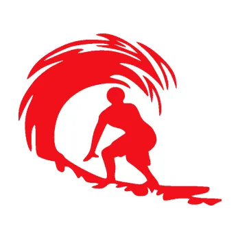 Polep vozidla SAMOLEPKA Surfař 005 levá velké vlny (10 - červená) NA AUTO, NÁLEPKA, FÓLIE, POLEP, TUNING, VLASTNÍ TEXT, TISK, AUTOSAMOLEPKY.cz, POLEPY, OBRÁZEK, LOGO, SAMOLEPKY