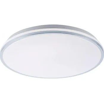 LEUCHTEN DIREKT is JUST LIGHT LED stropní svítidlo, chrom, stínidlo, IP44, koupelna, teplá bílá 3000K