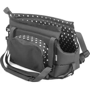 Taška pro psa a kočku Iridog Taška pro psy CARRIE no.1 šedá s puntíky v19 x š16 x d30 cm