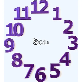 Hodinové arabské číslice 4cm fialové lesklé