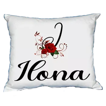 Dekorativní polštářek Polštář s dámským jménem ILONA Bílý (polštářek dámské jméno )