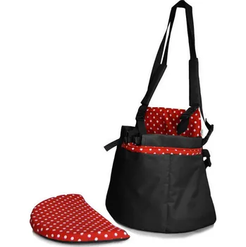 Psí batoh Iridog Batoh na psa 2v1 SKIPPIE no.3 černý s červeným puntíkem v30 x d38 x š23 cm