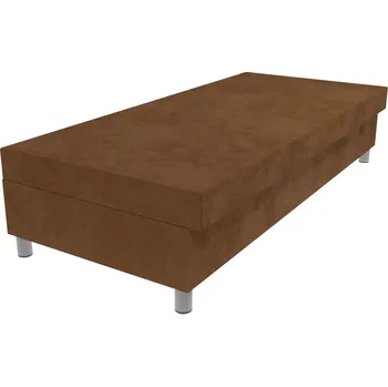 Postel Čalouněná lamelová válenda Valerie na nohách černá s úložným prostorem - Hnědá, 80 x 200 cm, +10 cm úložný prostor, Molitanová 13 cm