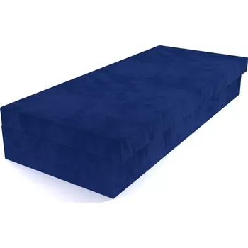 Postel Čalouněná lamelová válenda Valerie s úložným prostorem - Modrá, 80 x 200 cm, Bez navýšení, Molitanová 13 cm