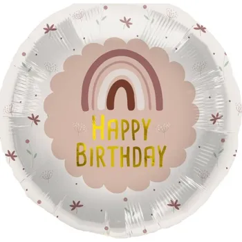 Balónek Foliový balonek Happy Birthday - růžová duha 45 cm