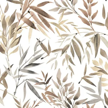 Tapeta Decoprint Bílá vliesová tapeta s listy bambusu, RE25191, Reflect, Decoprint, velikost 10,05 x 0,53 m