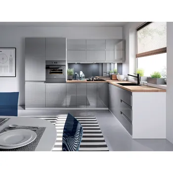 Kuchyňská linka GALA Rohová kuchyňská linka 240x300 Aspen Barva dvířek: Šedá lesk